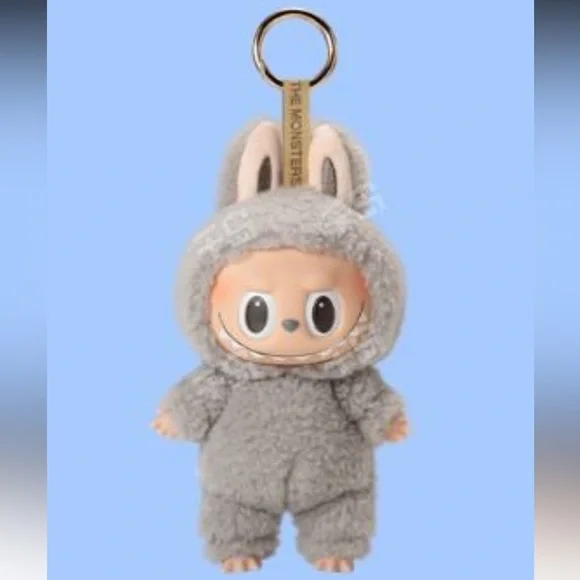 キーホルダー・キーリング LABUBU THE MONSTERS TASTY MACARONS SERIE SESAME BEAN KEYRING Labubu Sesame Bean Plush Pendant | Pop Mart Tasty Macarons